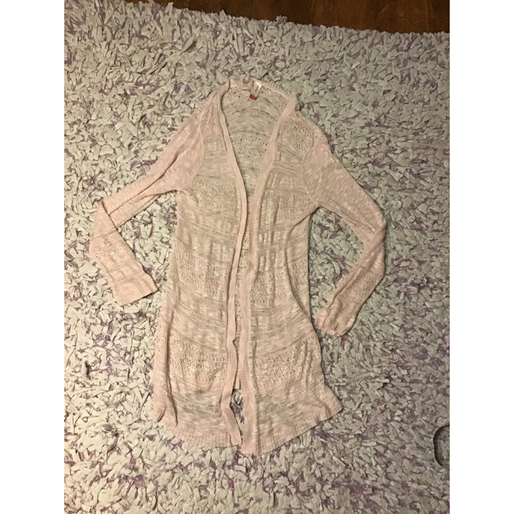No Boundaries Women's Pink Open Knit Cardigan XL Juniors